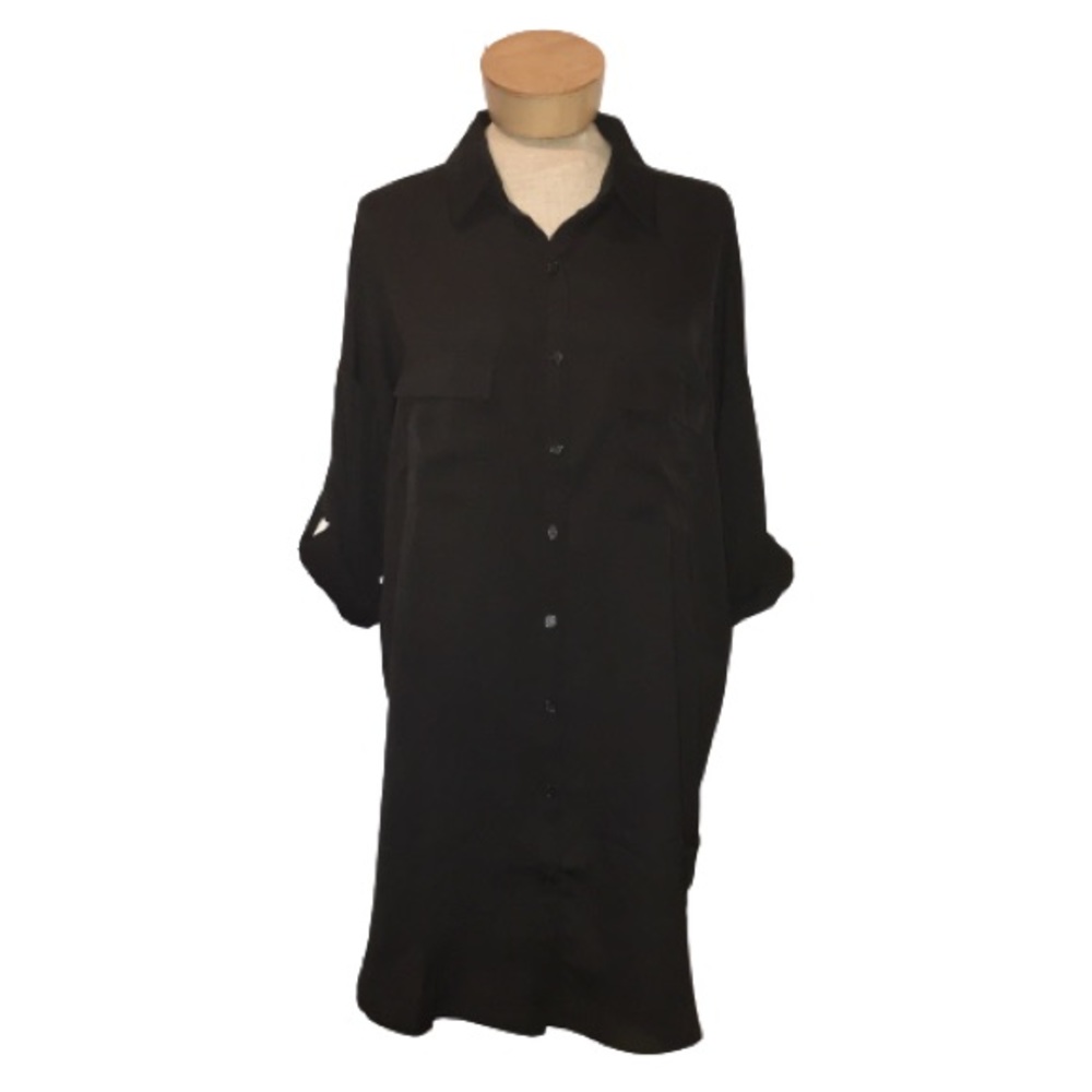 Lulus Vacation Days Black Button Down Shirt Dress